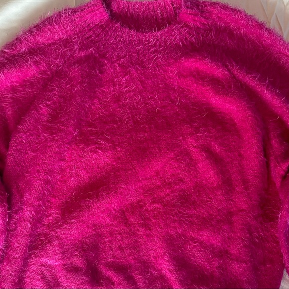 Hot Pink Fuzzy Sweater - Picture 2 of 4